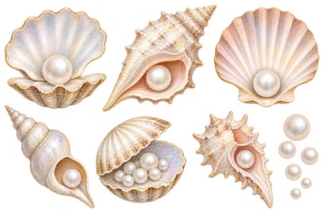 Sea Shells with Pearls