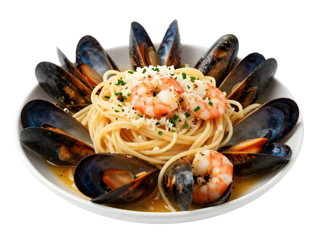 Seafood Pasta with Mussels and Shrimp