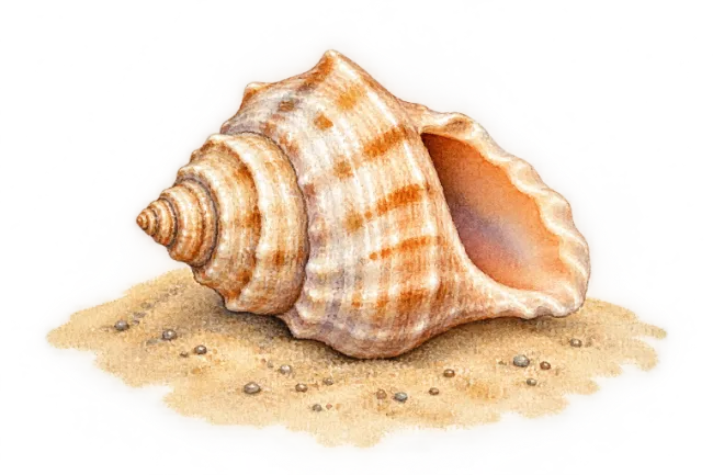 Seashell on Sand Illustration
