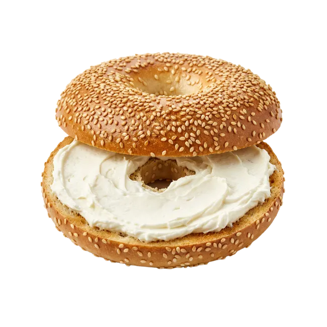 Sesame Bagel with Cream Cheese