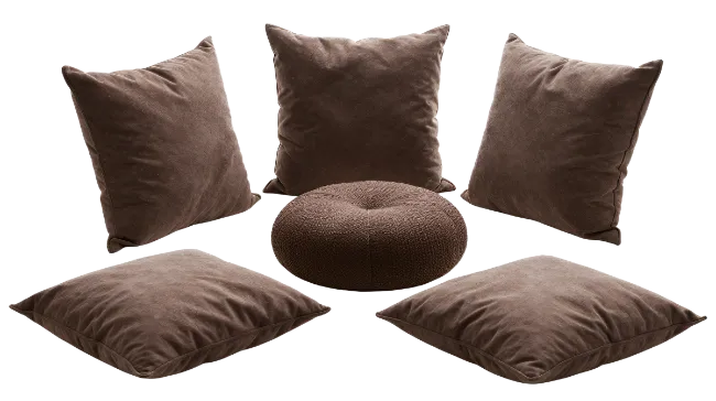 Set of Brown Velvet Throw Pillows
