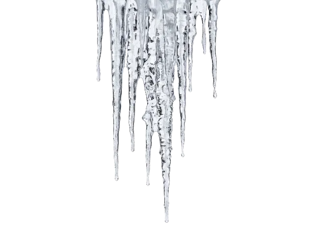 Sharp Hanging Icicles Winter Frost
