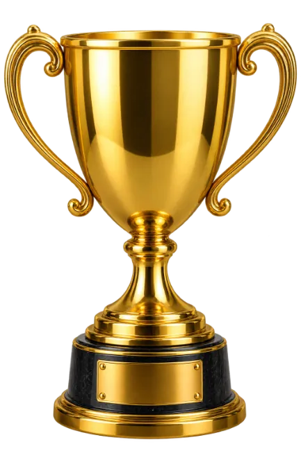 Shiny Gold Winner Trophy Cup with Blank Plaque