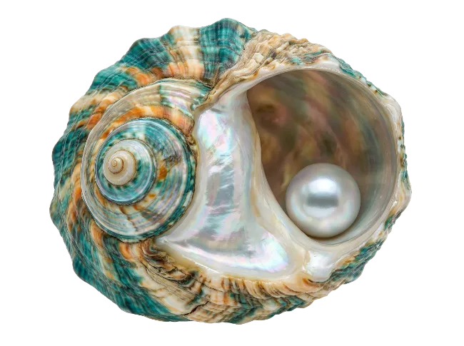 Shiny Pearl Inside Sea Shell