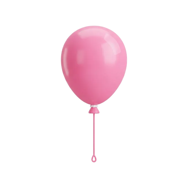 Shiny Pink Balloon with Stick