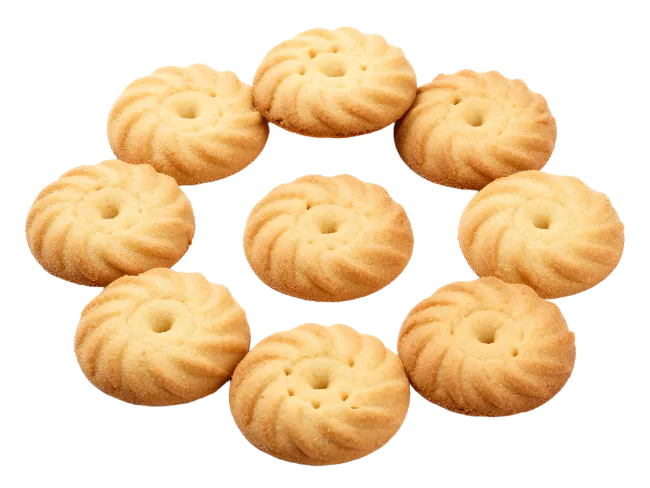 Shortbread Cookies Arranged in Circular Pattern