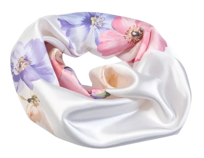 Silk Scarf with Floral Print