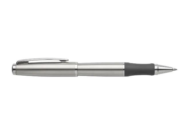 Silver Ballpoint Pen with Black Grip