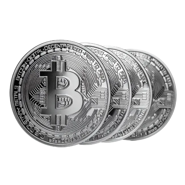 Silver Bitcoin Crypto Coins Lineup