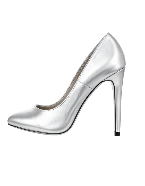Silver High Heel Shoe