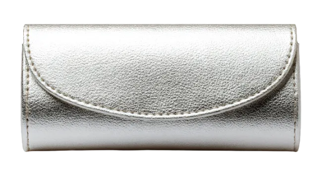Silver Leather Glasses Case