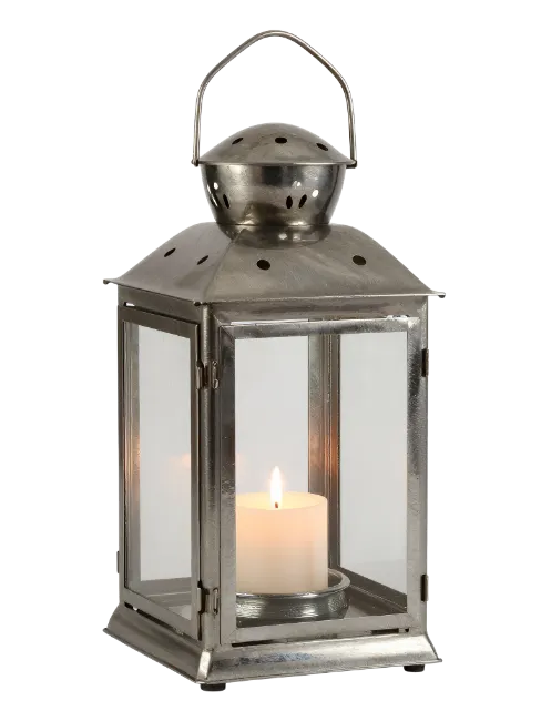 Silver Metal Candle Lantern
