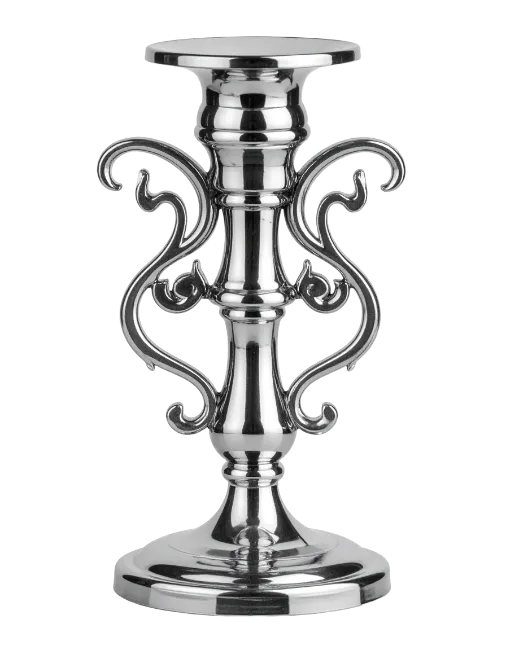 Silver Metal Candlestick Holder