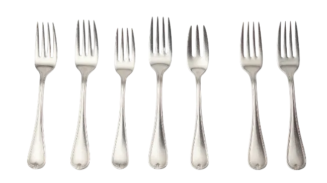 Silver Metal Dinner Forks Set