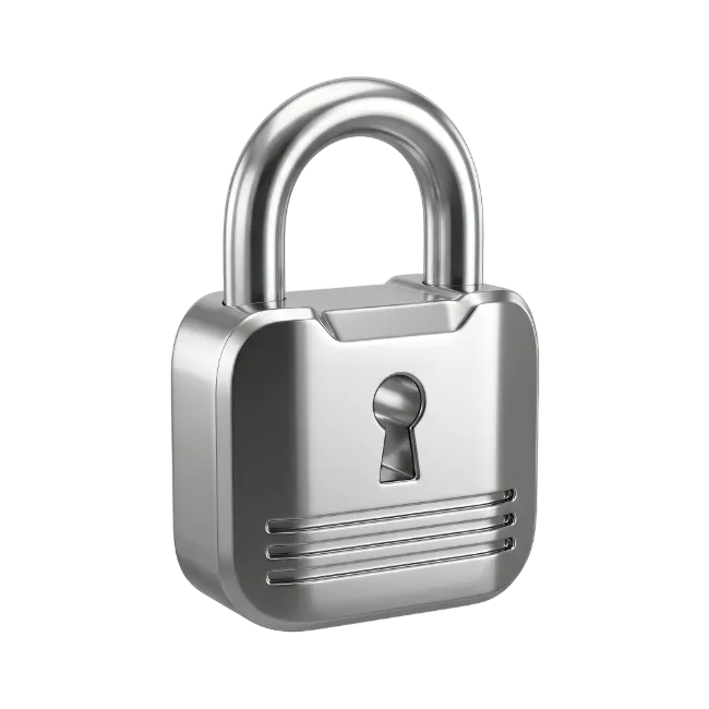 Silver Metal Padlock Lock Security