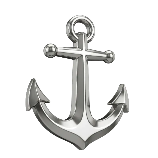 Silver Metal Ship Anchor