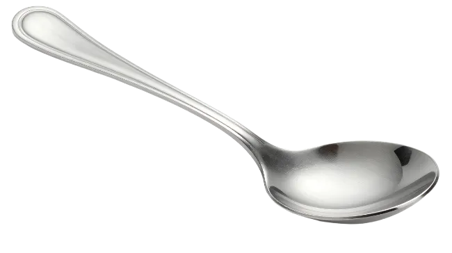 Silver metal spoon isolated on dark background