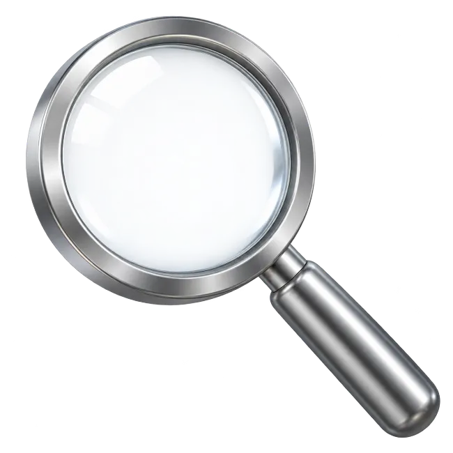 Silver Metallic Magnifying Glass Icon