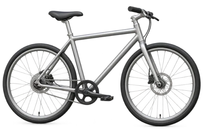 Silver Modern Urban Bicycle Side View