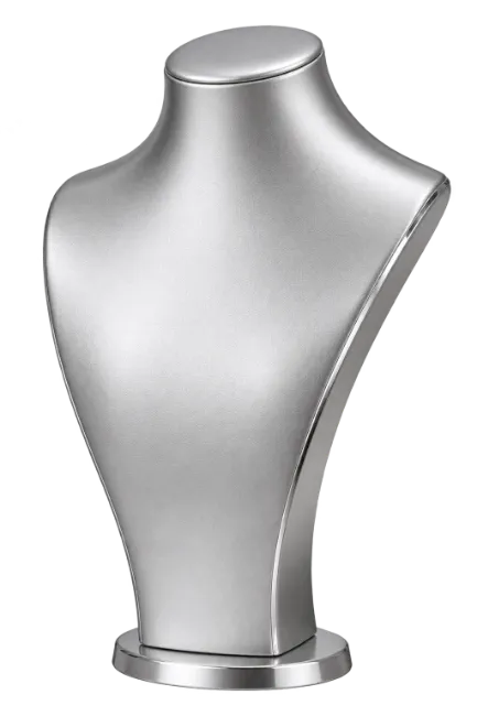 Silver Necklace Display Mannequin Bust