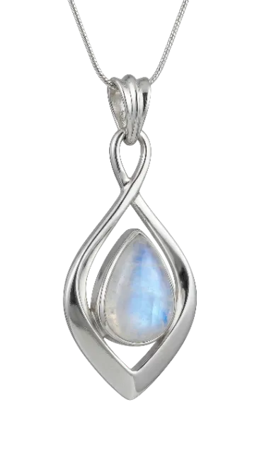 Silver Pendant with Moonstone Gemstone