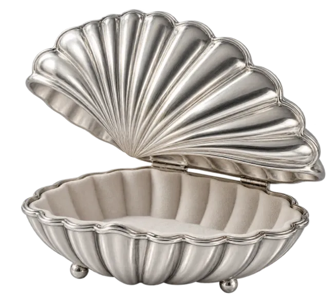 Silver Shell Shaped Trinket Box