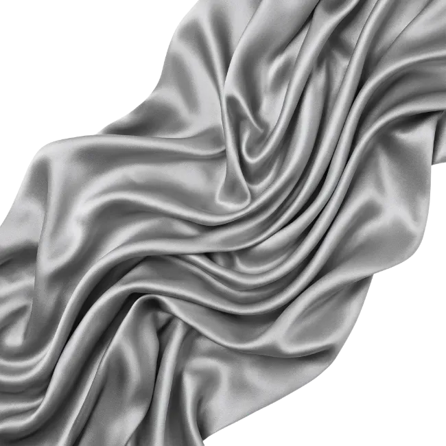 Silver Silk Fabric Flowing Drapes