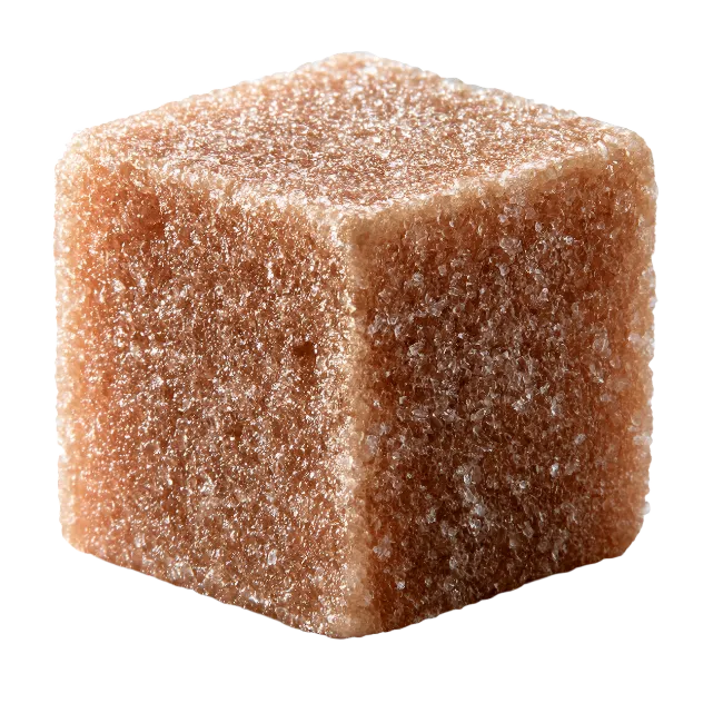 Single Brown Sugar Cube Isolated