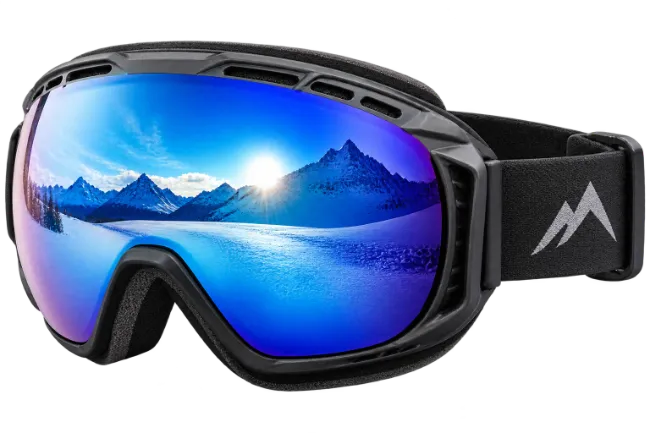 Ski Goggles with Mountain Reflection