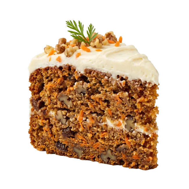 Slice of Carrot Cake with Cream Cheese Frosting