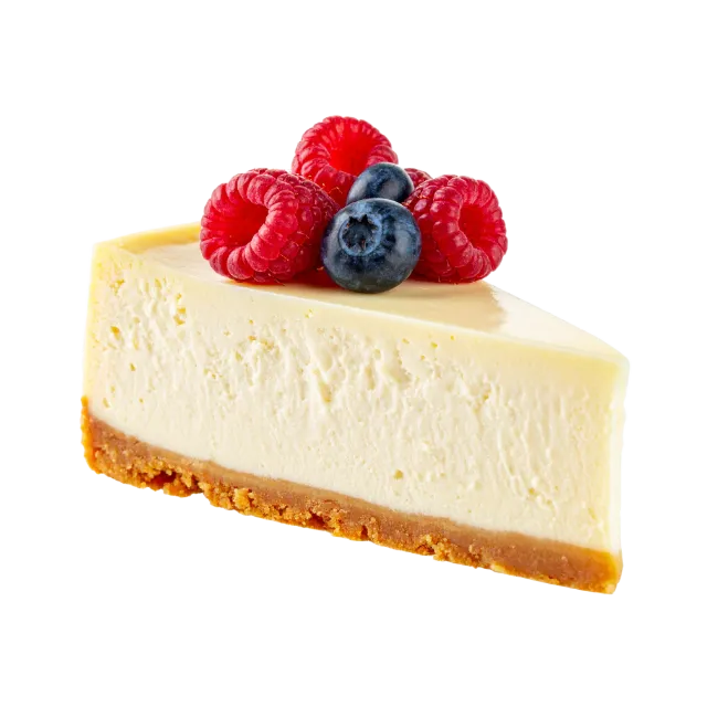 Slice of New York Cheesecake with Berries
