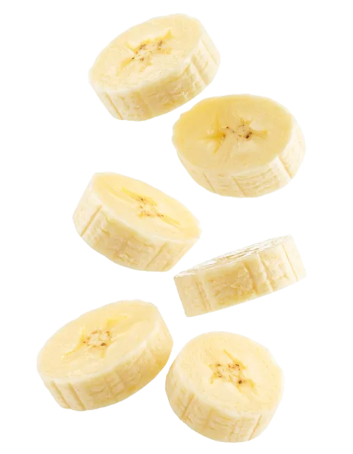 Sliced Banana Pieces Falling