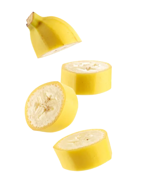Sliced Banana Pieces Floating