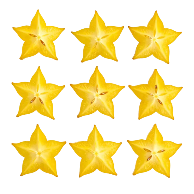 Sliced Starfruit Slices Arrangement