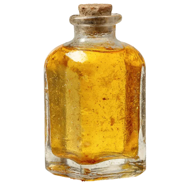 Small Glass Bottle with Amber Liquid