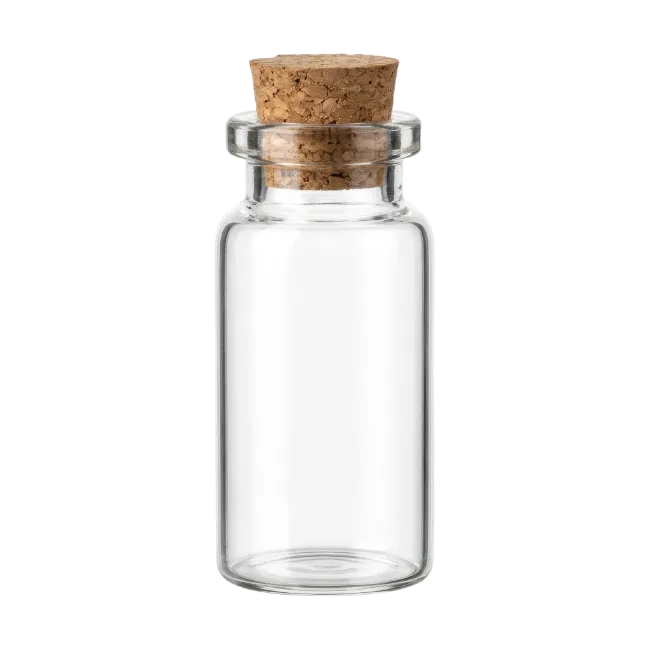 Small Glass Bottle with Cork Stopper