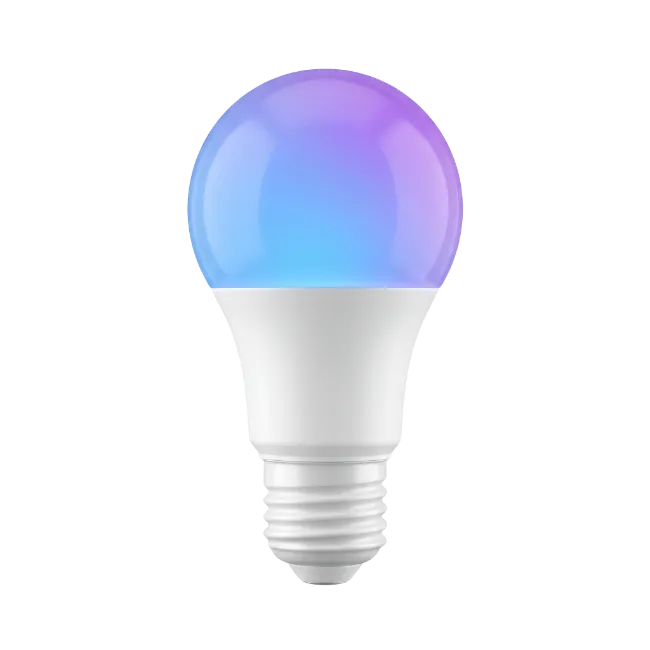 Smart Led Light Bulb With Gradient Purple and Blue Glow