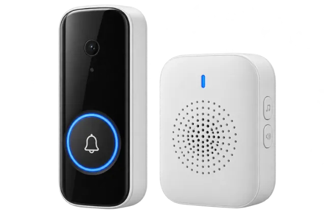 Smart Video Doorbell With Wireless Chime Receiver