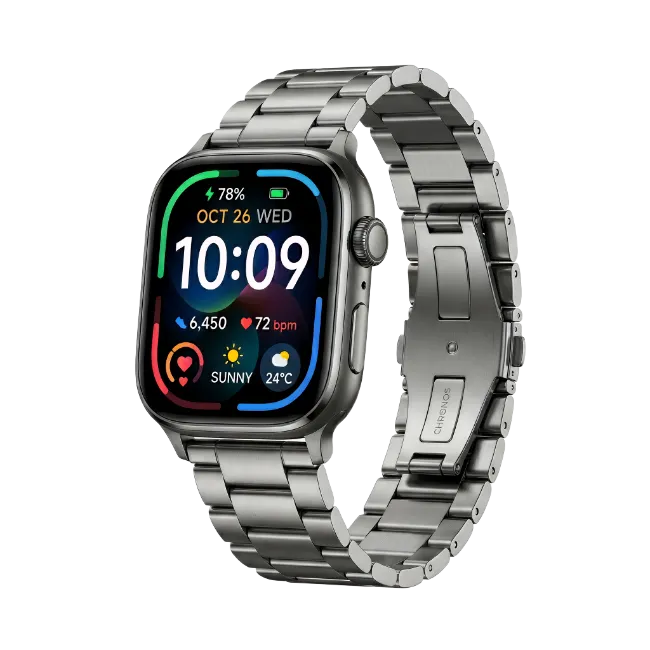 Smartwatch with Metal Link Band