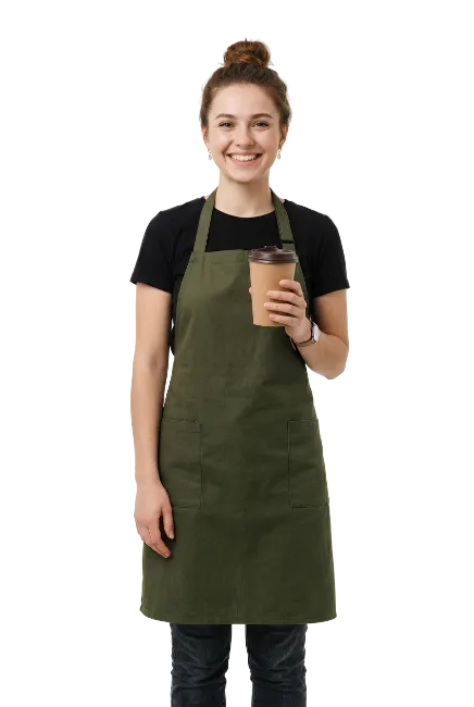 Smiling Barista Holding Coffee Cup