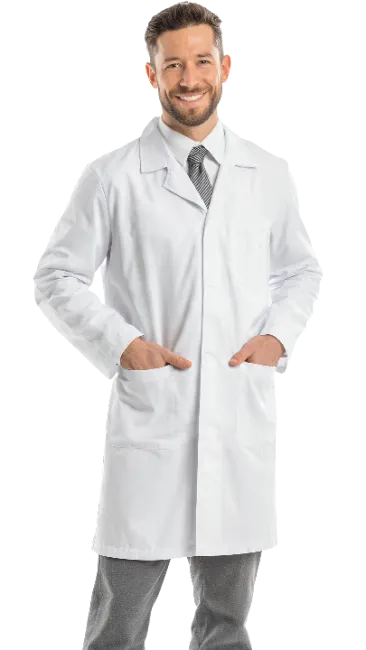 Smiling Male Doctor in Lab Coat