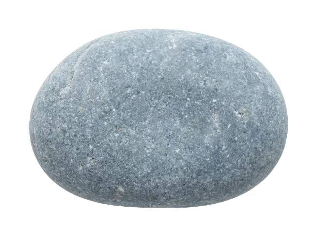 Smooth Grey River Stone Isolated
