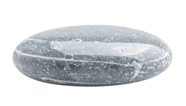 Smooth Grey River Stone Isolated