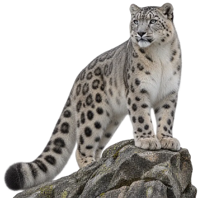Snow Leopard on Rocky Outcrop