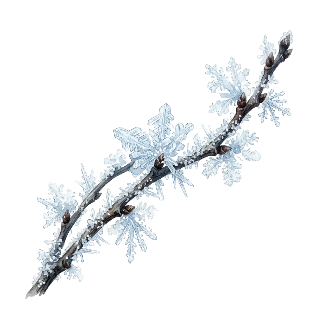 Snowflakes on Winter Branches