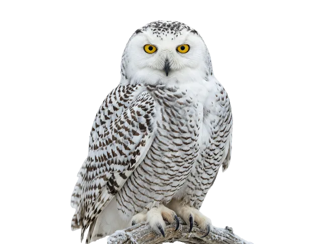Snowy Owl Perched on Branch