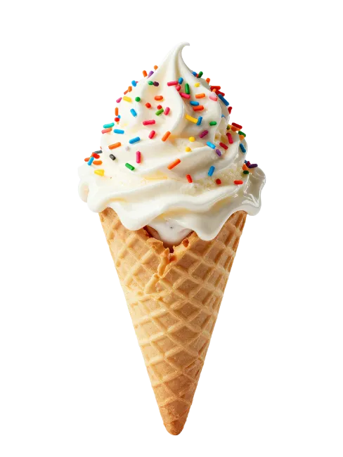 Soft Serve Ice Cream Cone With Sprinkles