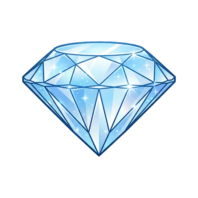 Sparkling Blue Diamond Gemstone Illustration
