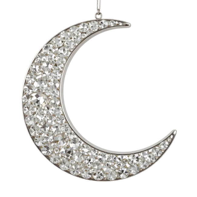 Sparkling Crystal Crescent Moon Ornament