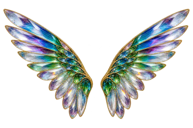 Sparkling crystal fairy wings illustration